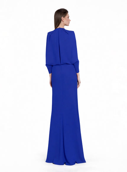 Gemy Maalouf Slim Cut Gown No. 1773 Blue