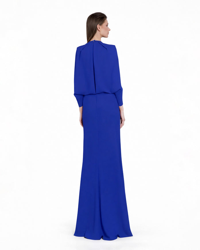 Gemy Maalouf Slim Cut Gown No. 1773 Blue