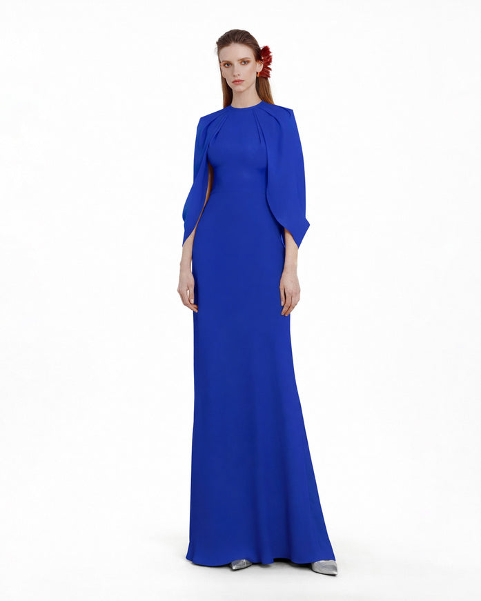 Gemy Maalouf Slim Cut Gown No. 1773 Blue