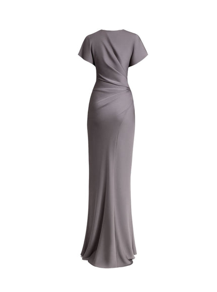 Gemy Maalouf Asymmetrical Draped Satin Gown