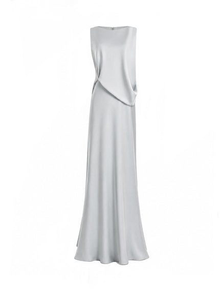 Gemy Maalouf Bateau-Neck Satin Gown