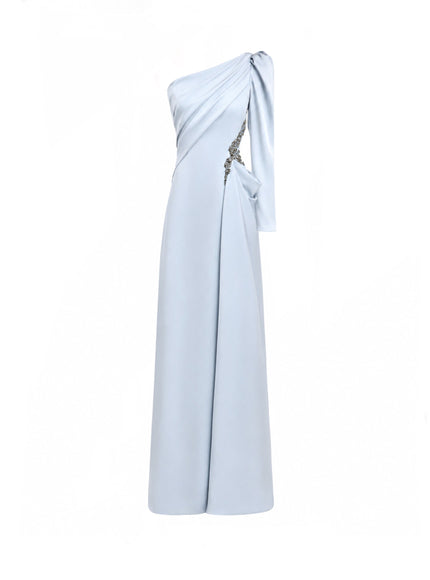 Gemy Maalouf One-Shoulder Satin Gown No. 2177