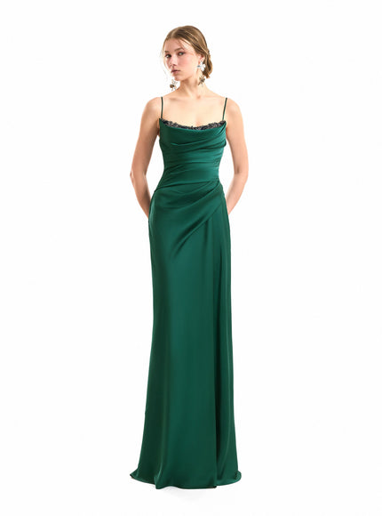 Gemy Maalouf Beaded Neckline Gown