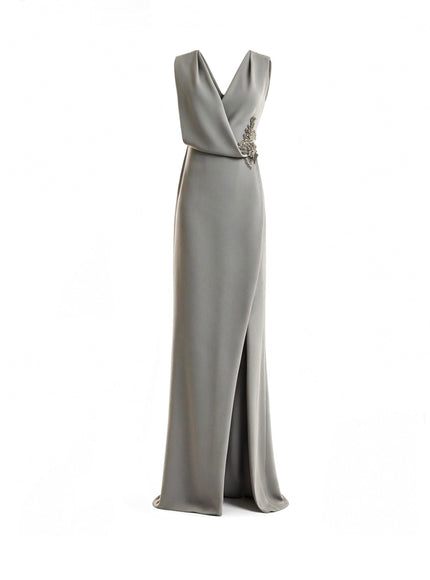 Gemy Maalouf V-Neck Wrap Gown