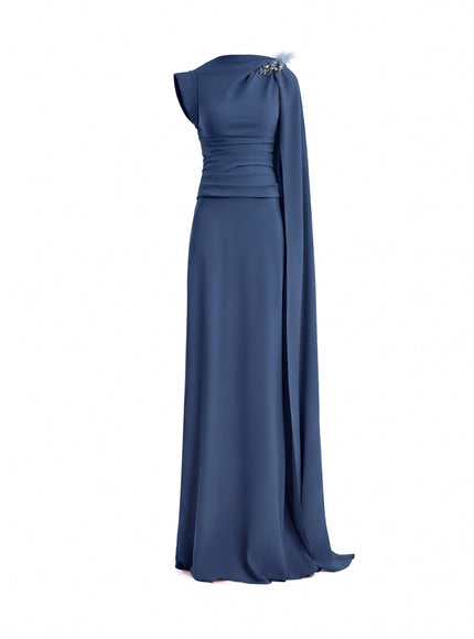 Gemy Maalouf Feathered Shoulder Gown