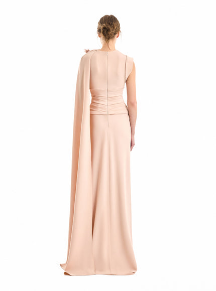 Gemy Maalouf Feathered Shoulder Gown