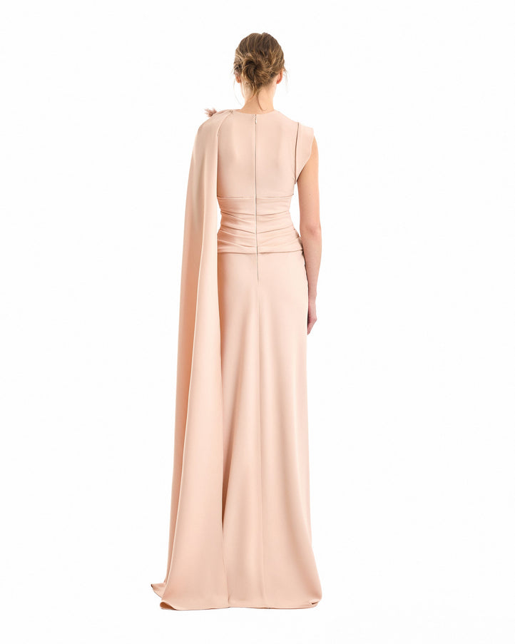 Gemy Maalouf Feathered Shoulder Gown