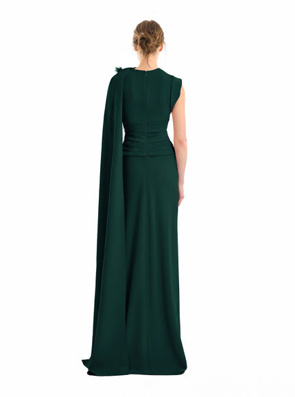 Gemy Maalouf Feathered Shoulder Gown