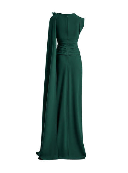 Gemy Maalouf Feathered Shoulder Gown