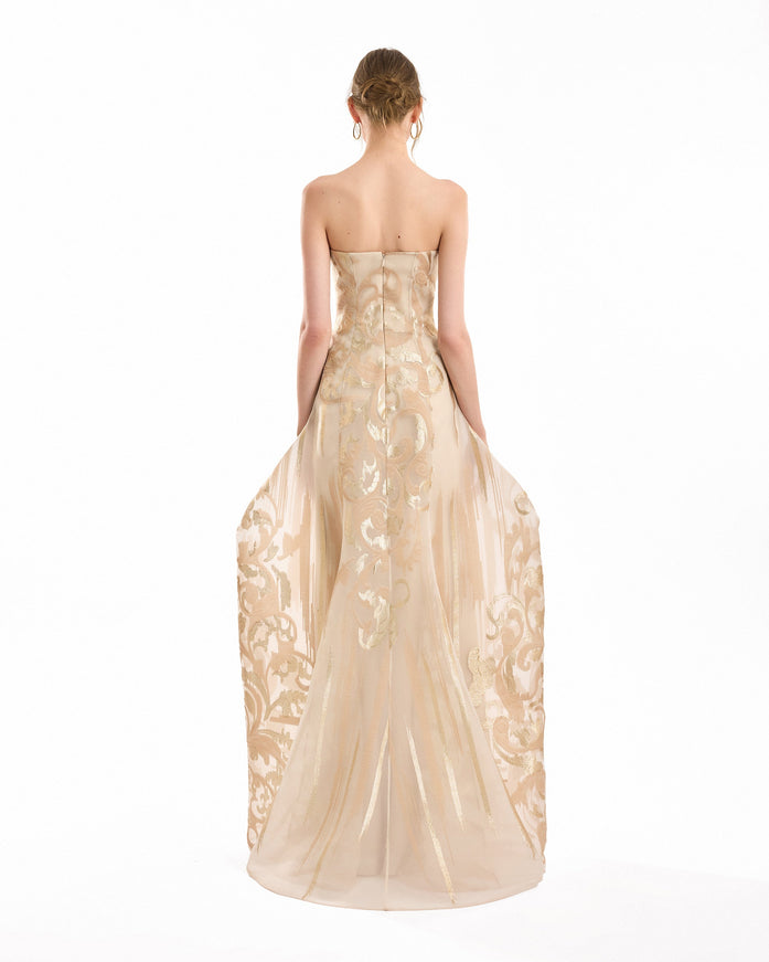 Gemy Maalouf Strapless Jacquard Gown