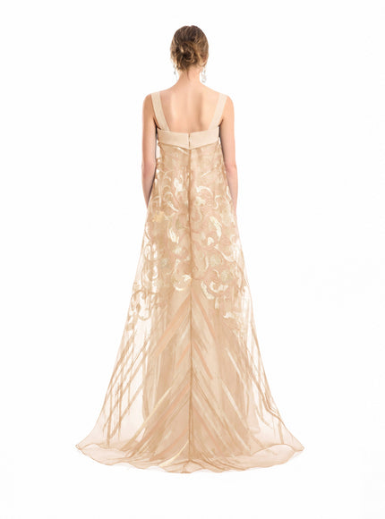 Gemy Maalouf Sheer Overlay Gown