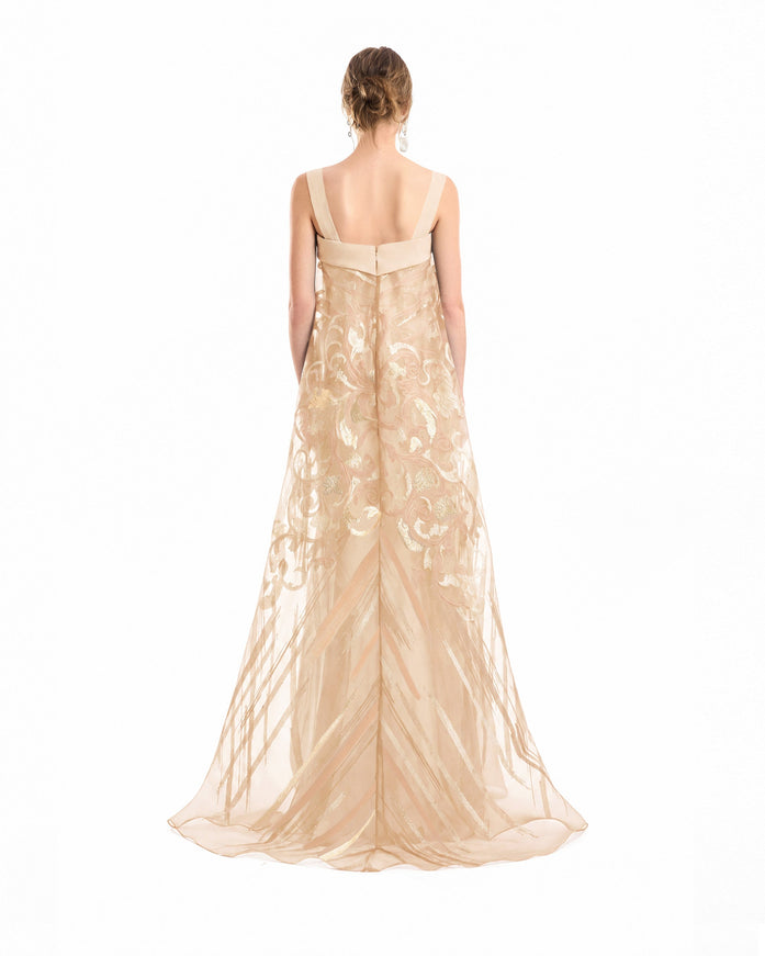 Gemy Maalouf Sheer Overlay Gown