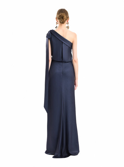 Gemy Maalouf One-Shoulder Slit Gown