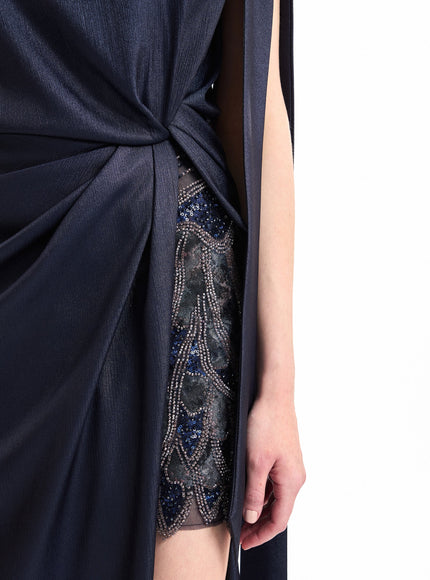 Gemy Maalouf One-Shoulder Slit Gown