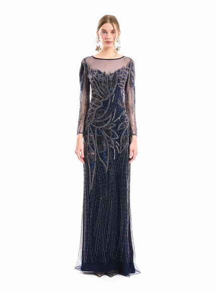 Gemy Maalouf Beaded Illusion Gown