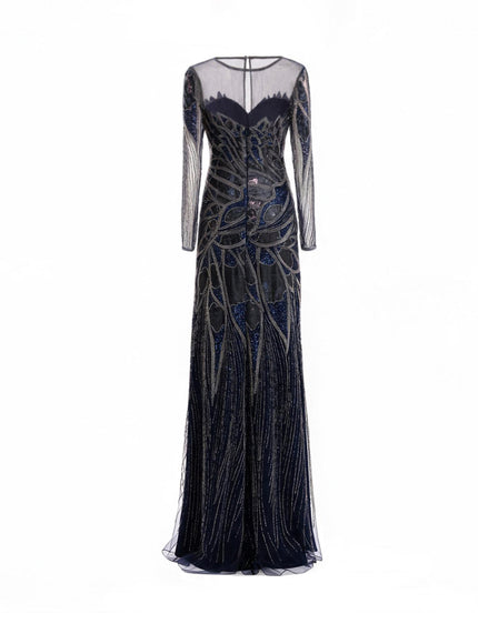 Gemy Maalouf Beaded Illusion Gown