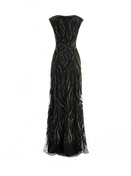 Gemy Maalouf Wide-Strap Beaded Gown