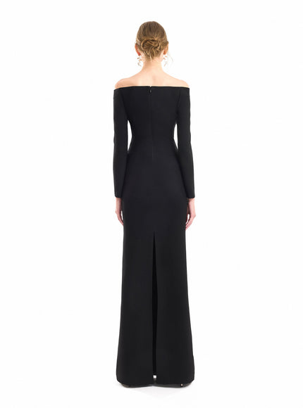 Gemy Maalouf Off-Shoulder Beaded Gown