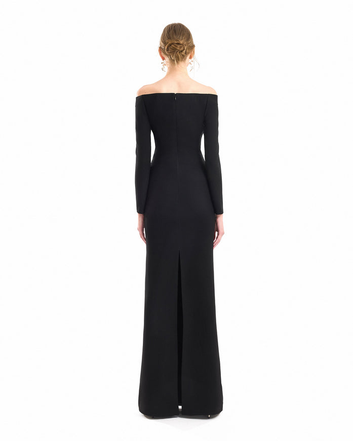 Gemy Maalouf Off-Shoulder Beaded Gown