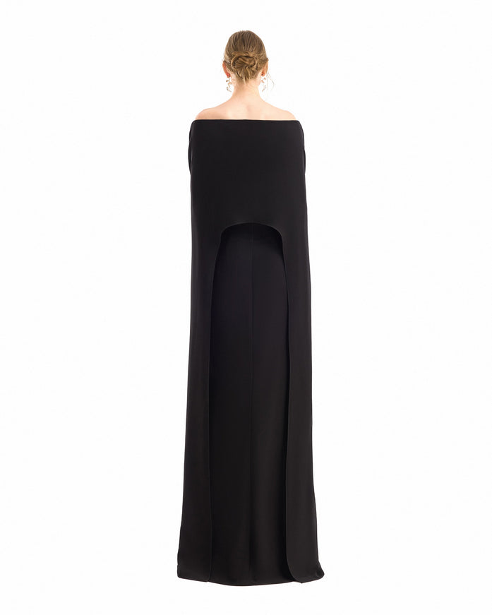 Gemy Maalouf Cape Overlay Gown