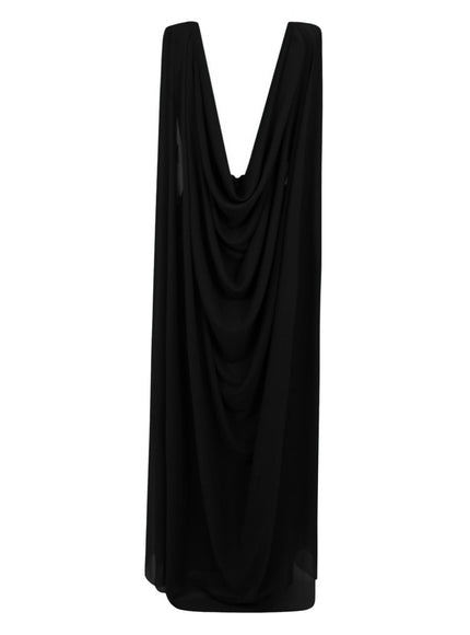 Gemy Maalouf Beaded Round-Neckline Gown Black