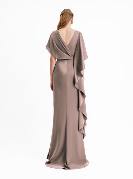 Gemy Maalouf Asymmetrical Ruffled Draped Gown