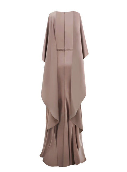 Gemy Maalouf V-Neckline Taupe Gown