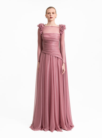 Gemy Maalouf Gown With Detachable Long Sleeves Top