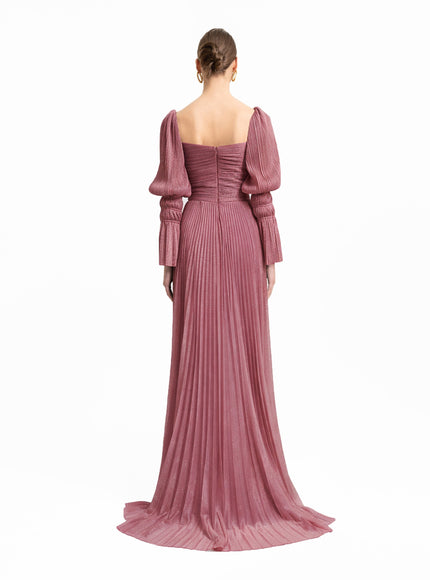 Gemy Maalouf Puff Sleeve And Flowy Skirt Gown