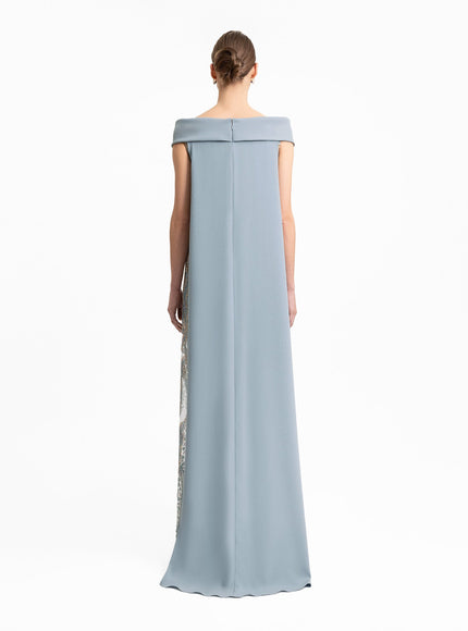 Gemy Maalouf Slim-Cut Gown With Long Cape