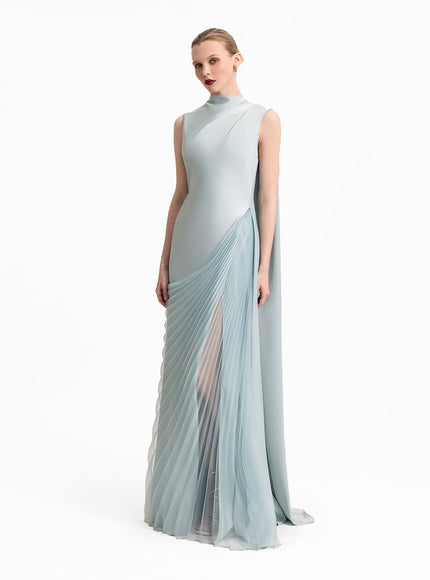 Gemy Maalouf Asymmetrical Sheer Overskirt Gown