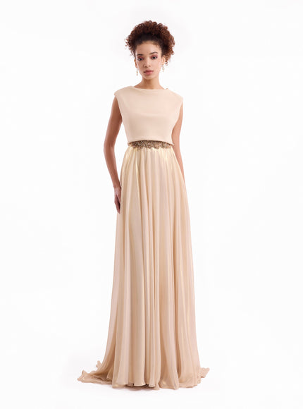 Gemy Maalouf Cowl Gathered Gown
