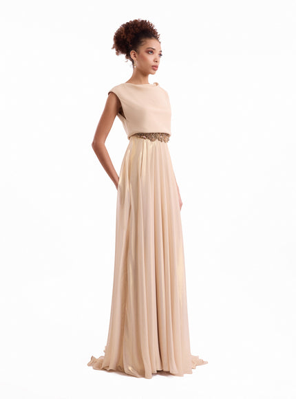 Gemy Maalouf Cowl Gathered Gown