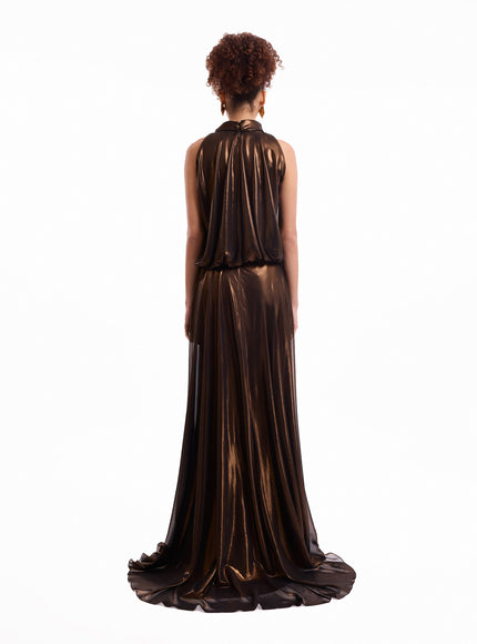 Gemy Maalouf Halter Scarf Gown