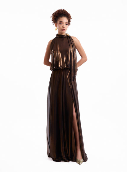 Gemy Maalouf Halter Scarf Gown