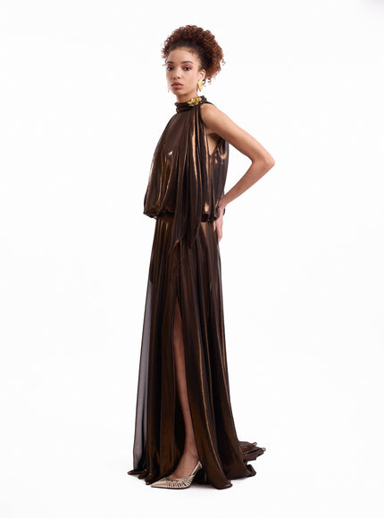 Gemy Maalouf Halter Scarf Gown