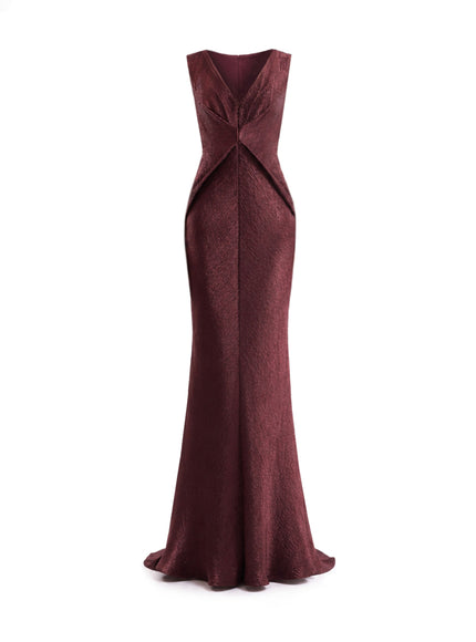 Gemy Maalouf Sculpted V-Neck Gown