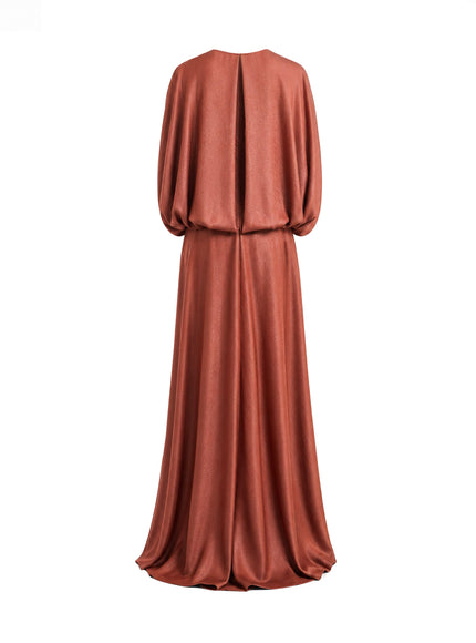 Gemy Maalouf Keyhole Batwing Gown Copper