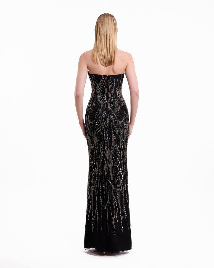 Gemy Maalouf Beaded Cape Gown