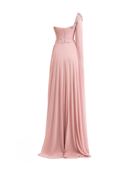 Gemy Maalouf One-Shoulder Draped Gown No. 2169