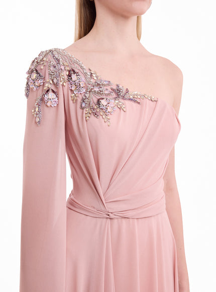 Gemy Maalouf One-Shoulder Draped Gown No. 2169