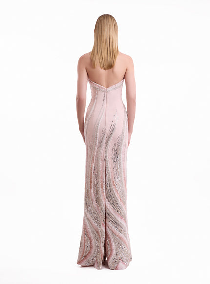 Gemy Maalouf Abstract Beaded Gown