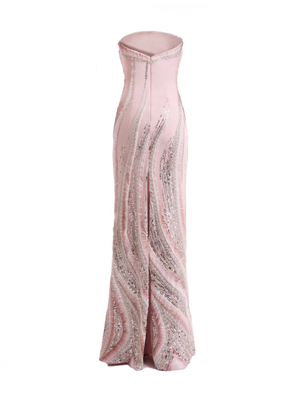 Gemy Maalouf Abstract Beaded Gown