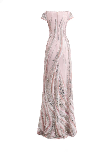 Gemy Maalouf Beaded Sequin Gown No. 2171