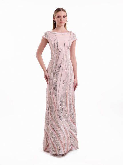 Gemy Maalouf Beaded Sequin Gown No. 2171
