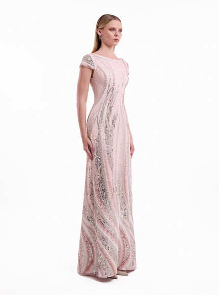 Gemy Maalouf Beaded Sequin Gown No. 2171