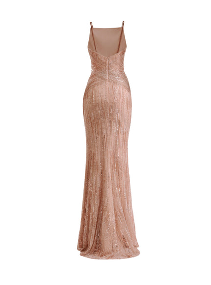 Gemy Maalouf Criss-Cross Beaded Gown
