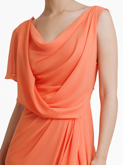 Gemy Maalouf Open V-Shaped Back Gown Orange