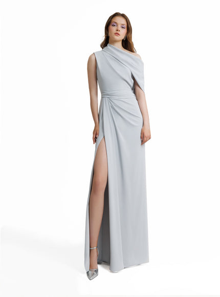 Gemy Maalouf Asymmetrical Neckline Gown No. 1886