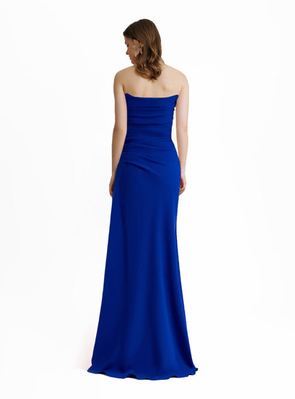 Gemy Maalouf Beaded Strapless Gown No. 1887 Blue